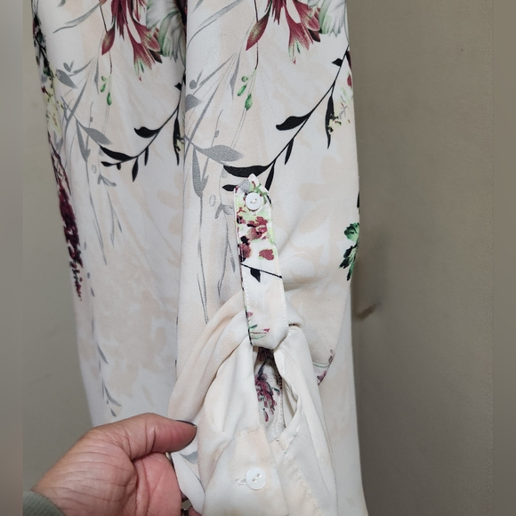 AMANDA GREEN Button Up Floral Long Sleeve Blouse Tunic - Picture 4 of 7